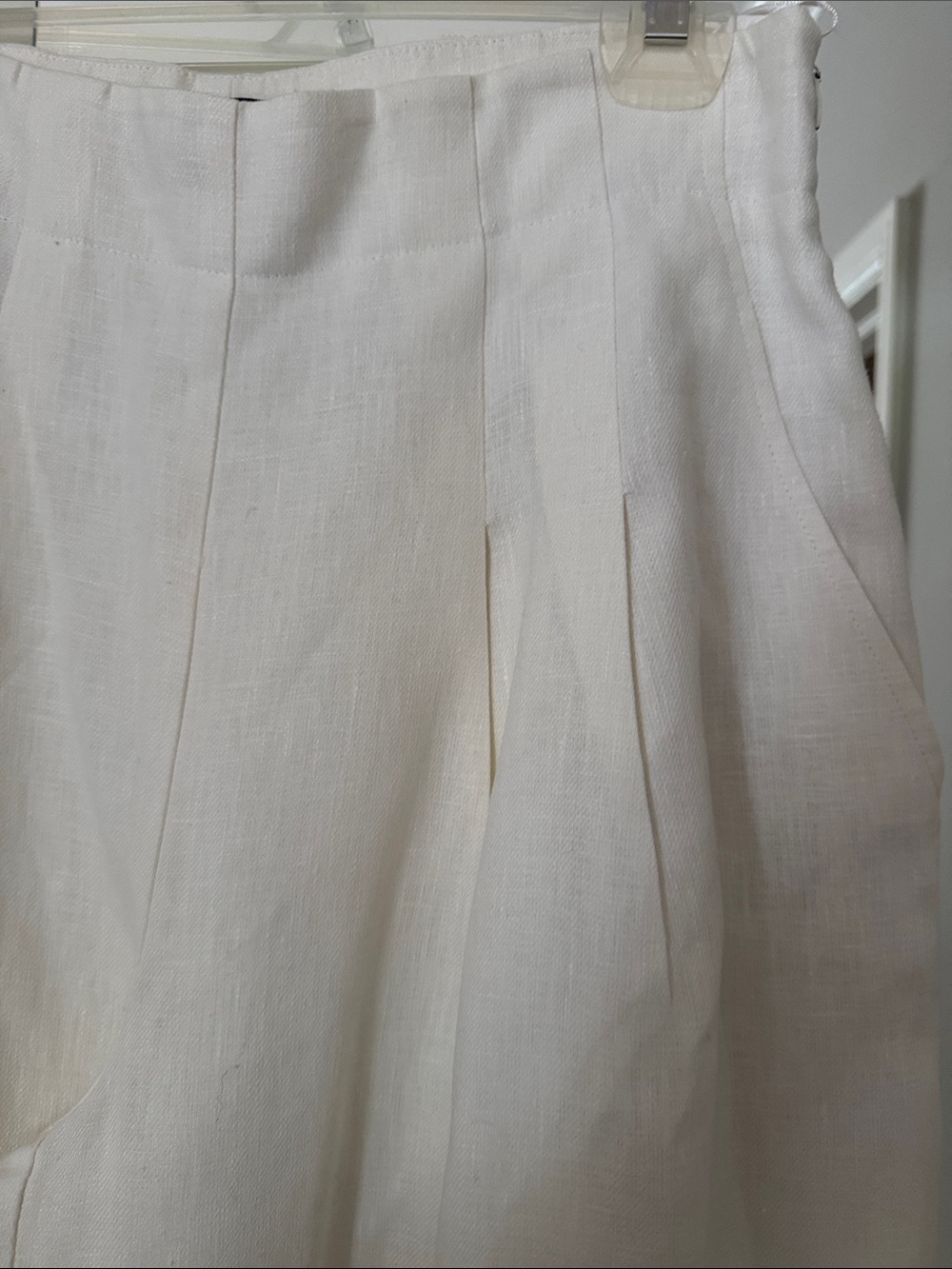 Women's White Linen Wide-Leg Pants size 4 excellent condition. - Picture 2 of 9